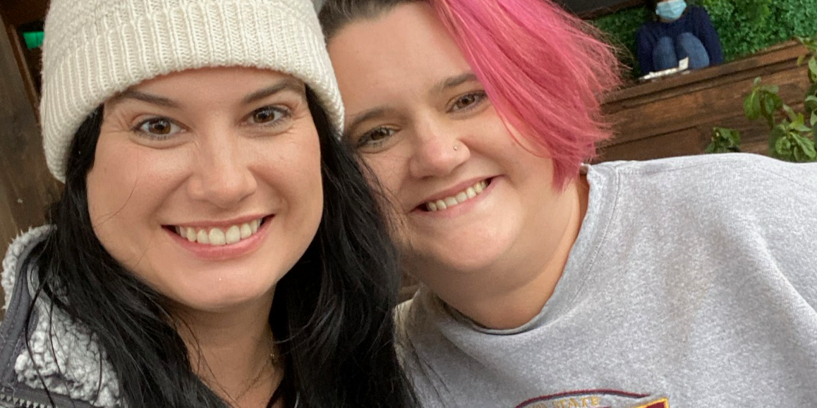 Adrienne and her sister