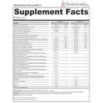 Supplement facts label for WellSurvivor Breast BR-11 with detailed nutritional information.