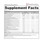 Supplement facts label for WellSurvivor Breast BR-13 with detailed nutritional information.