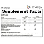 Supplement facts label for 'Men's Complex II' by Survivor Rx on a white background
