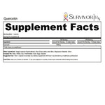 Supplement facts label for Quercetin by SurvivorRx on a white background